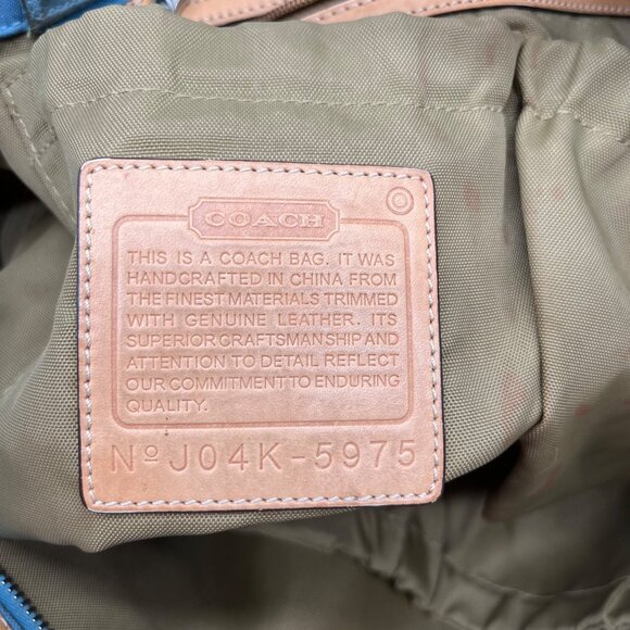 Coach Blue And Tan Fabric Diaper Bag 5975 - Picture 11 of 12